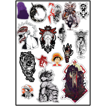 استیکر لپ تاپ و موبایل استیکریا طرح انیمه کد AniSt1002 مجموعه 16 عددی