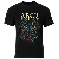 تی شرت مشکی پنبه یقه گرد مدل 5 Arch Enemy بند متال