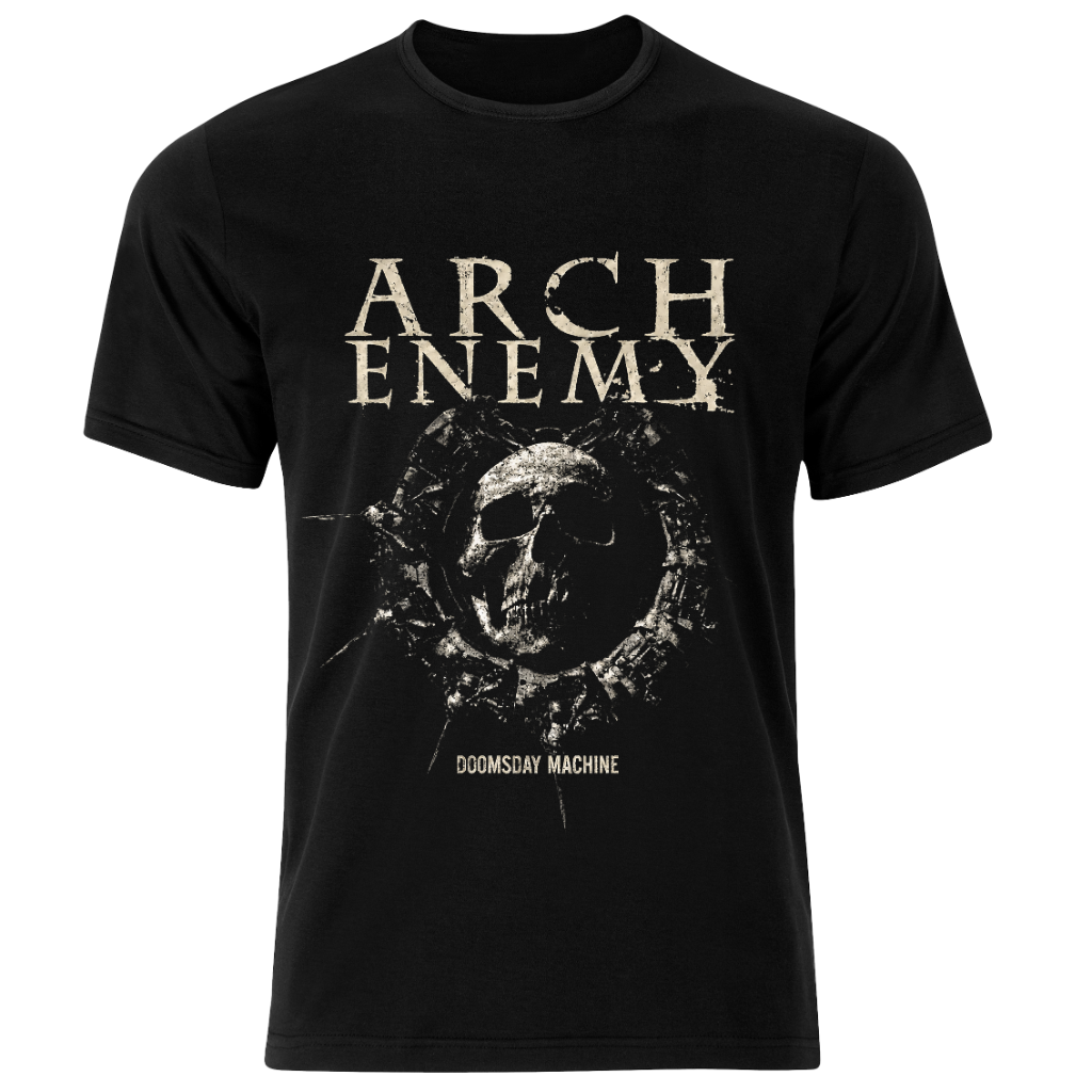 تی شرت مشکی پنبه یقه گرد مدل 3 Arch Enemy بند متال