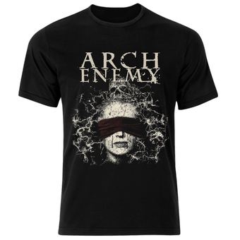 تی شرت مشکی پنبه یقه گرد مدل Arch Enemy بند متال