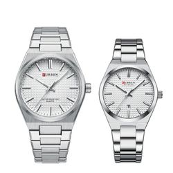 ست ساعت مچی عقربه ای زنانه و مردانه کورن مدل 8439SWS