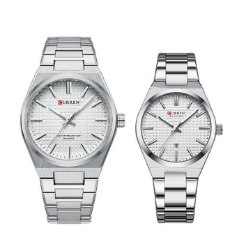 ست ساعت مچی عقربه ای زنانه و مردانه کورن مدل 8439SWS