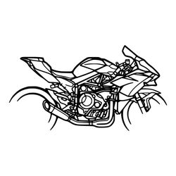 تابلو دیواری لاین آرت مدل کاوازاکی h2r