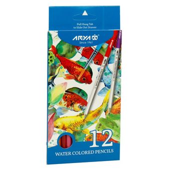 مداد آبرنگی 12 رنگ آریا 3084
