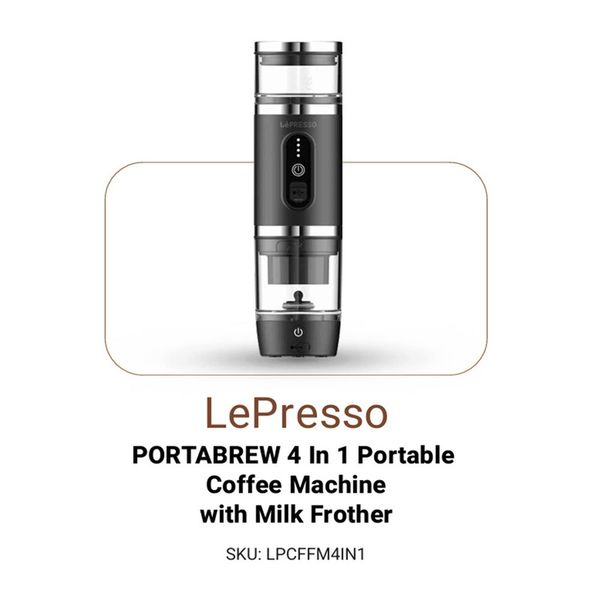 دستگاه اسپرسوساز مسافرتی و شارژی (4 در 1) از برند LePresso