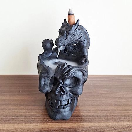 جای عود طرح جمجمه و اژدها مدل e1og