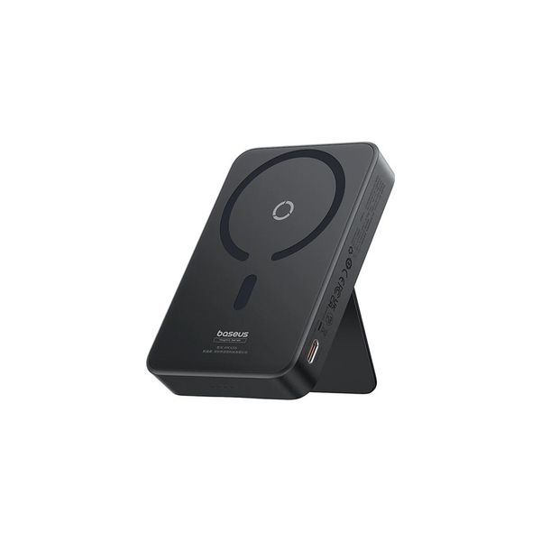 پاوربانک بیسیم 20 وات بیسوس مدل MagPro Magnetic Bracket 20w با ظرفیت 5000 میلی آمپر ساعت به همراه کابل USB-C به USB-C