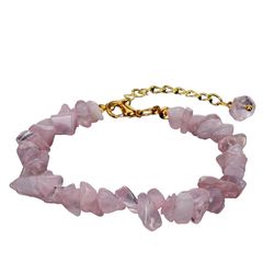 دستبند زنانه مدل سنگ رز کوارتز