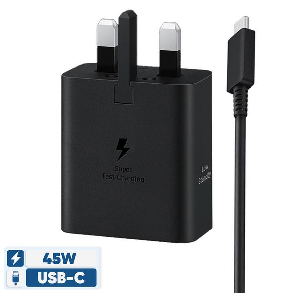 شارژر دیواری 45 وات 3 پین سامسونگ مدل EP-T4510 به همراه کابل با گارانتی شرکتی