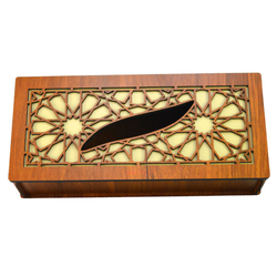 جعبه دستمال کاغذی چوبی اسلیمی مدل B112