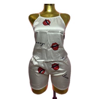 تاپ وشرت ساتن طرح لب