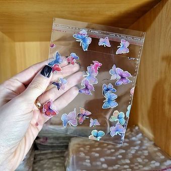 سلفون بسته بندی مدل لبه چسبدار طرح پروانه سایز 20 × 10 بسته 30 عددی