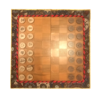 تخته نردوشطرنج دورروکش فرش سنتی داخل باورق طلا