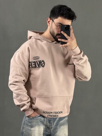 هودی پنبه سه نخ OVER SIZED کرم کالباسی