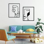 استیکر دیواری طرح صورتک مینیمال مجموعه 2 عددی