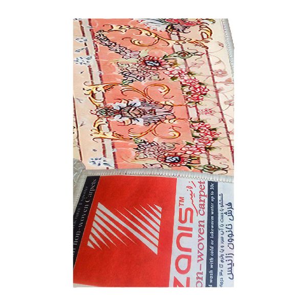 فرش ماشینی زانیس کد 503 طرح لچکی تبریز زمینه کرم