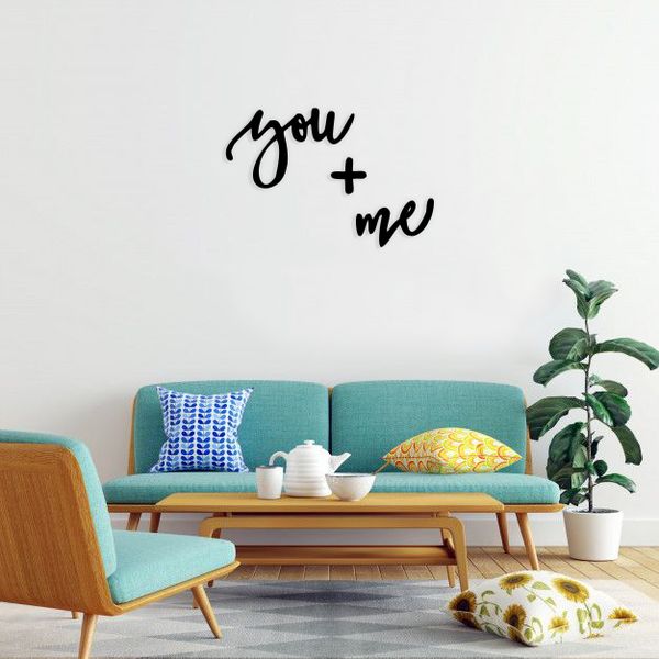 استیکر دیواری طرح You + Me بسته 3 عددی