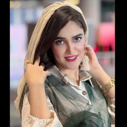 گوشواره منگوله کرم مهره کریستال