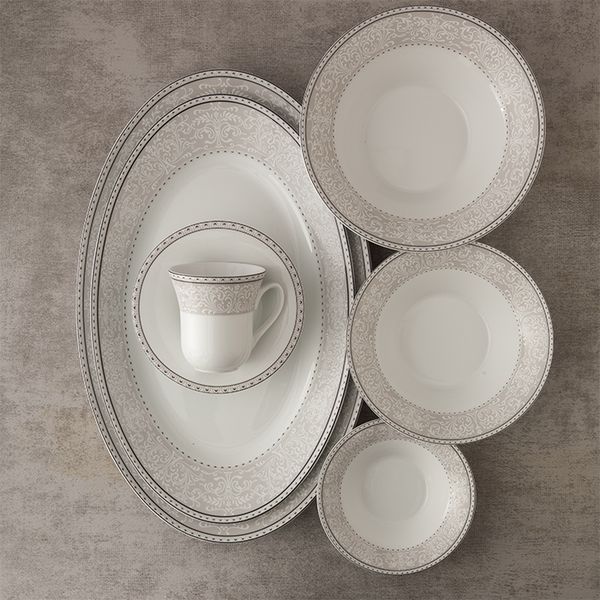 سرویس چینی 35 پارچه غذاخوری چینی زرین ایران طرح شهرزاد مدل ورونا درجه عالی