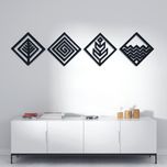 دیوارکوب مدل عناصر چهارگانه طرح لوزی مجموعه 4 عددی