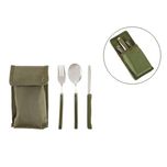 قاشق و چنگال سفری مدل YP-CHAGHODAR-KIFI مجموعه 3 عددی