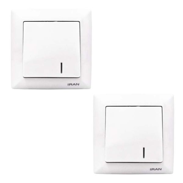 کلید تک پل ایران الکتریک مدل الیزه بسته دو عددی