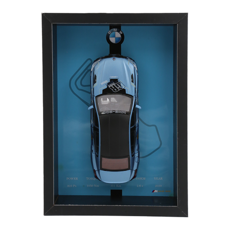 تابلو سه بعدی ماشین فلزی BMW MH8 800 آبی