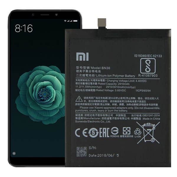 باتری موبایل شیائومی  6X/MI A2 موبایل مدل BN36