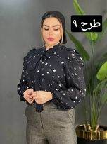 شومیز حریر آستین پف کد 1578