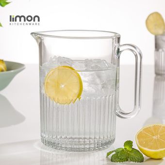 پارچ لیمون شیشه شیار دار