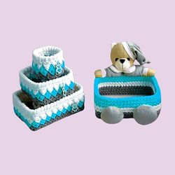 ست سبد وسایل کودک مدل  خرس مجموعه 4 عددی