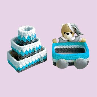 ست سبد وسایل کودک مدل  خرس مجموعه 4 عددی