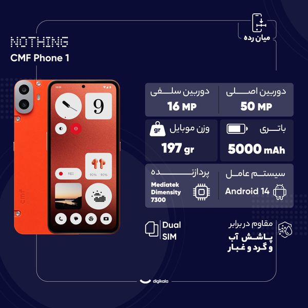 گوشی موبایل ناتینگ مدل CMF Phone 1 دو سیم کارت ظرفیت 256 گیگابایت و رم 8 گیگابایت