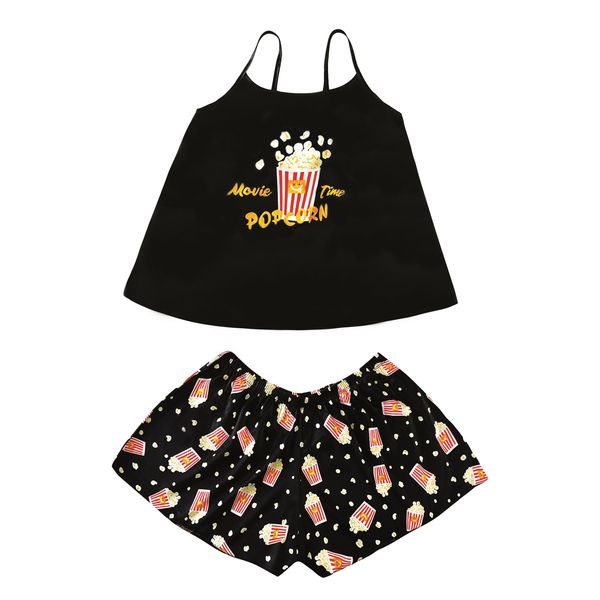 لباس خواب زنانه مدل popcorn رنگ مشکی