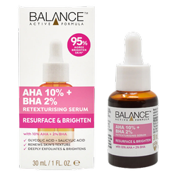 سرم پیلینگ و لایه بردار AHA10% و BHA2% بالانس Balance حجم 30 میل Balance Active AHA 10% + BHA 2% Retexturizing Serum 30ml