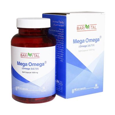 کپسول نرم مگا امگا 3 6 7 9 باریویتال 1000 میلی بسته 30 عددی