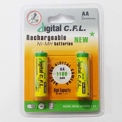 باتری قلمی قابل شارژ دیجیتال سی اف ال 1100mAh بسته 2 عددی