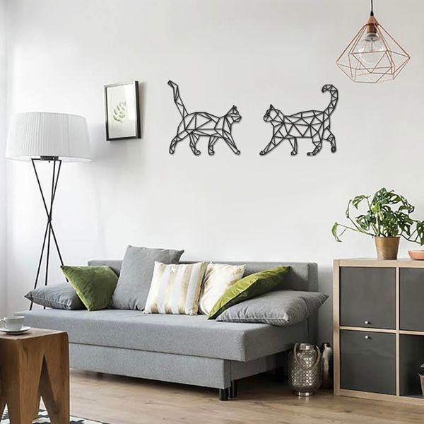 استیکر چوبی طرح گربه مجموعه 2 عددی