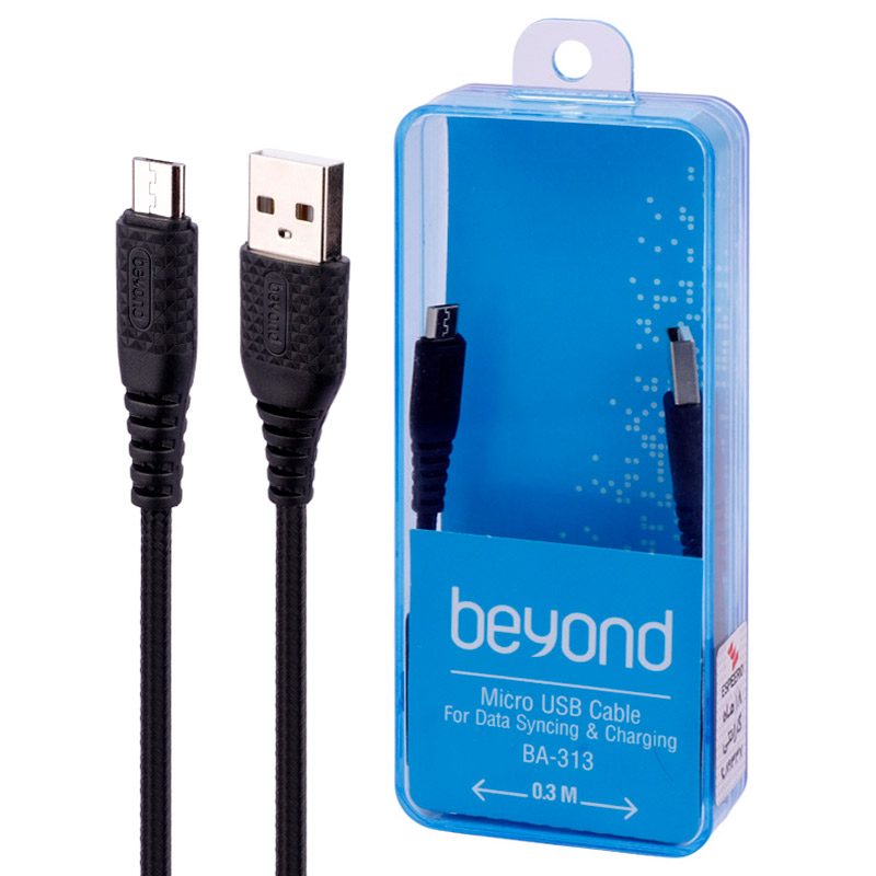 کابل کوتاه میکرو یو اس بی فست شارژ Beyond BA-313 2.4A 30cm