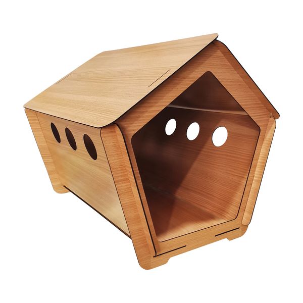 جای خواب سگ و گربه مدل لانه چوبی کد B92