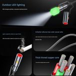 کابل تبدیل USB به لایتنینگ / USB-C / چراغ قوه و فندک الکتریکی مدل 6in1 طول 1.2 متر