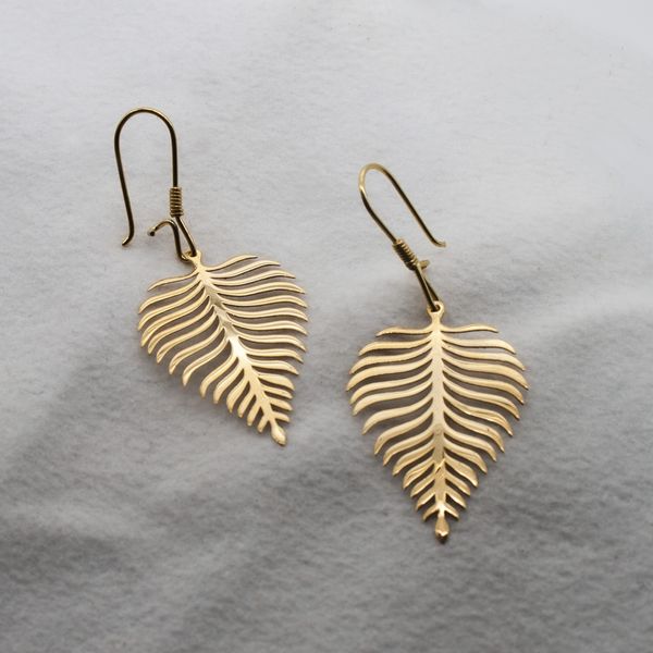 گوشواره طلا 18 عیار زنانه سهی مدل برگ SE08