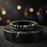 دستبند مردانه مدل نگین شب کد 3573