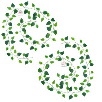 گل مصنوعی جُرجُرگل مدل ریسه برگ نخی پتوس لمسی بسته 2 عددی