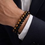 دستبند سنگ طبیعی زنانه و مردانه برسانو مدل «نگهبان شب» کد 3939