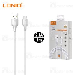 کابل تبدیل USB به microUSB الدینیو مدل LS543 طول 3 متر