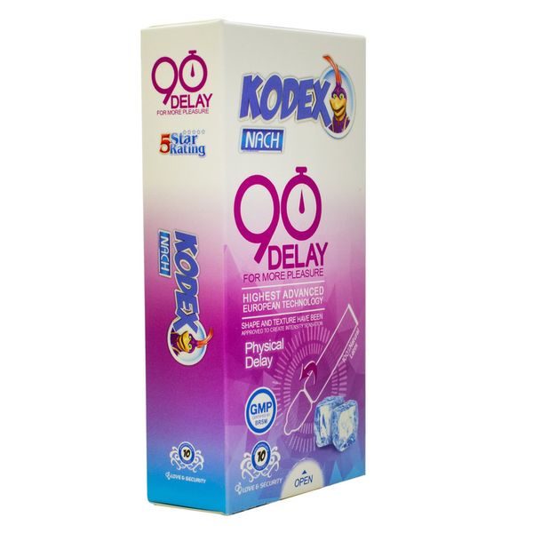 کاندوم ناچ کدکس تاخیری مدل 90DELAY بسته 10 عددی