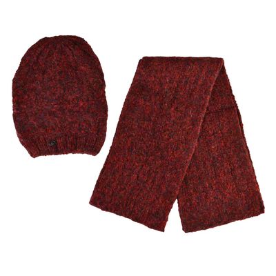 ست کلاه و شال گردن بافتنی زنانه مدل MDSS-CH5259
