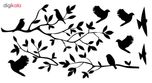 استیکر دیواری صالسو آرت طرح black flying birds az