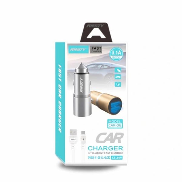 شارژر دیواری 24 وات دو پورت انستی مدل CAR-06
